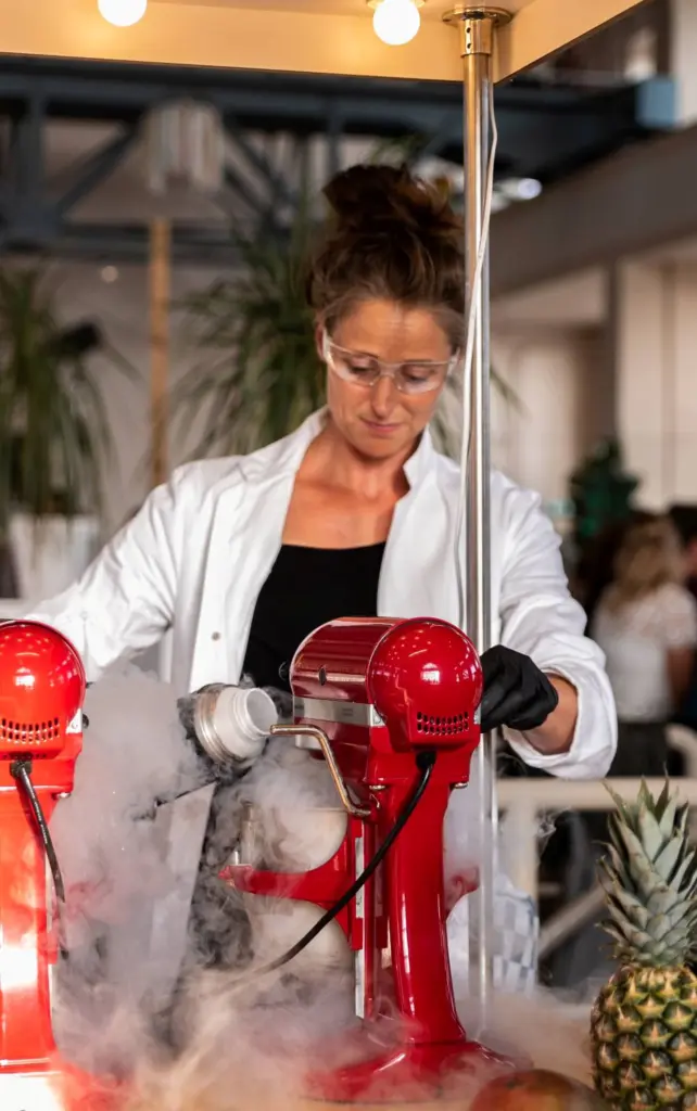 Nitro ijs bereiding op een zakelijk evenement